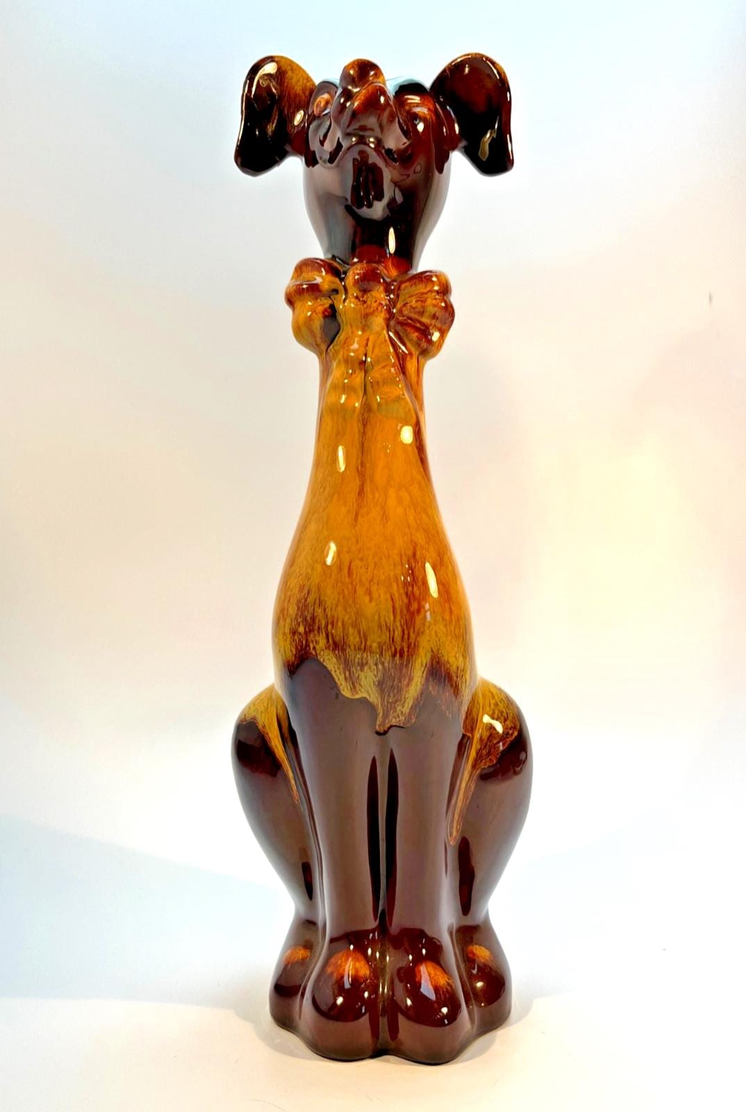 Vintage Canada Blue Mountain Winking Dog in Harvest Gold Rare Dog Figurine H33cm