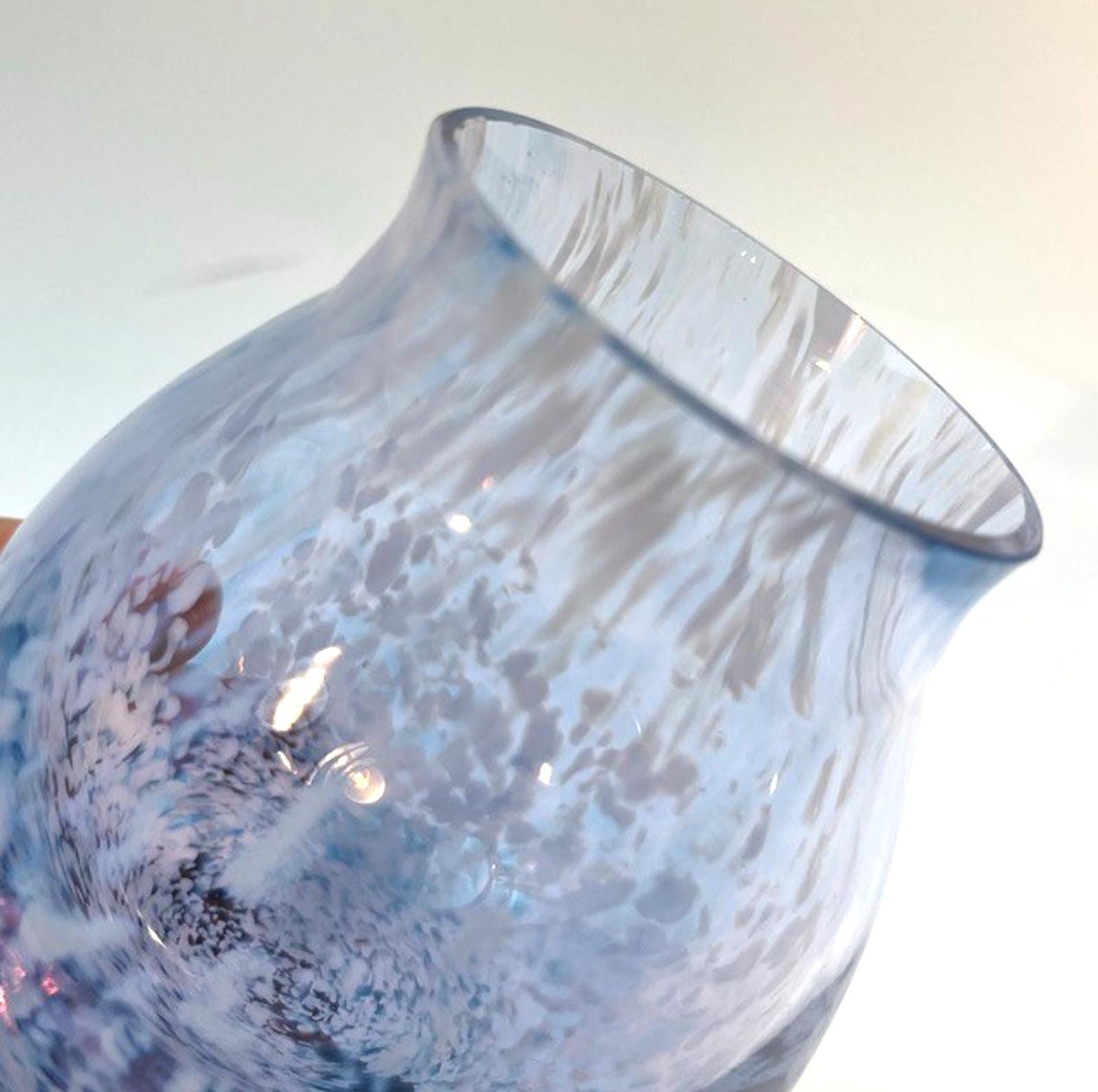 Caithness Glass Vase Blue And White Swirl Pattern H9cm W7cm Pale Blue & Lilac