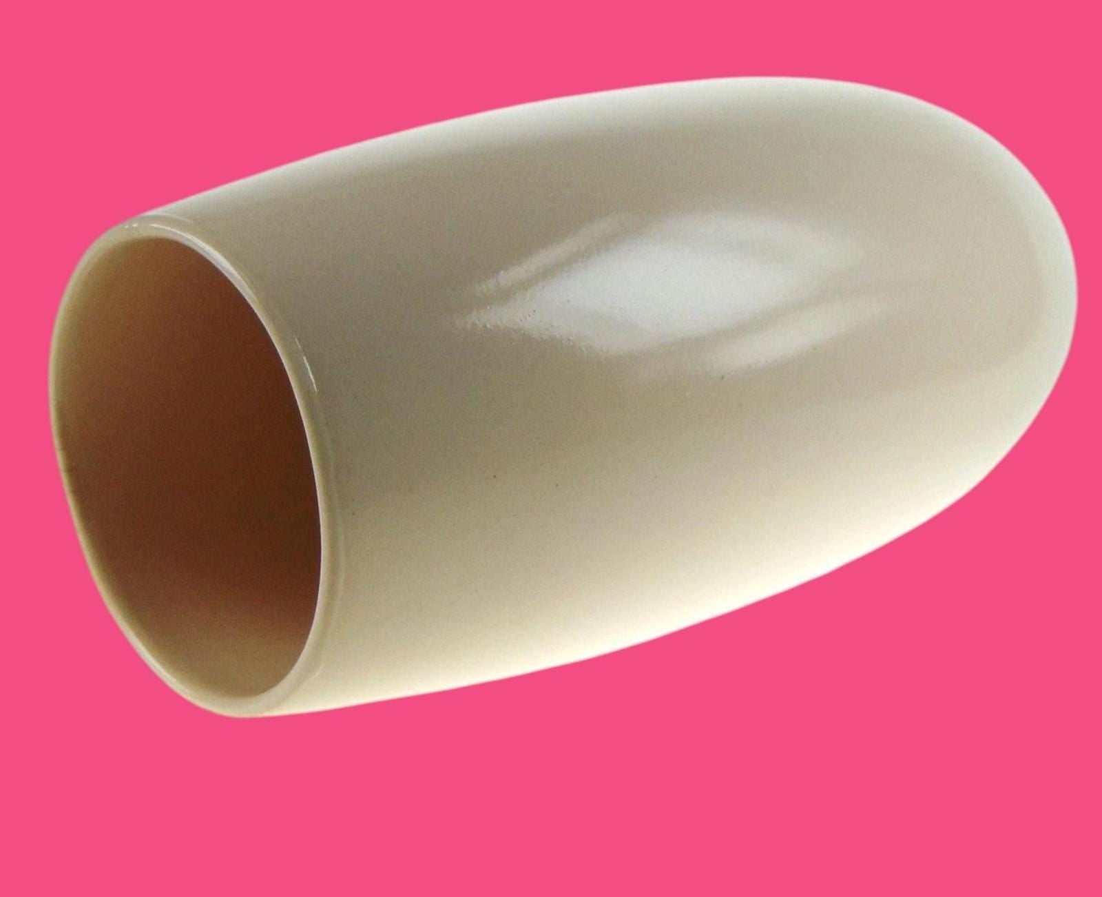 Vintage New Devon Pottery Vase – 1950s Pink & Cream Floral Ceramic Flower Vase