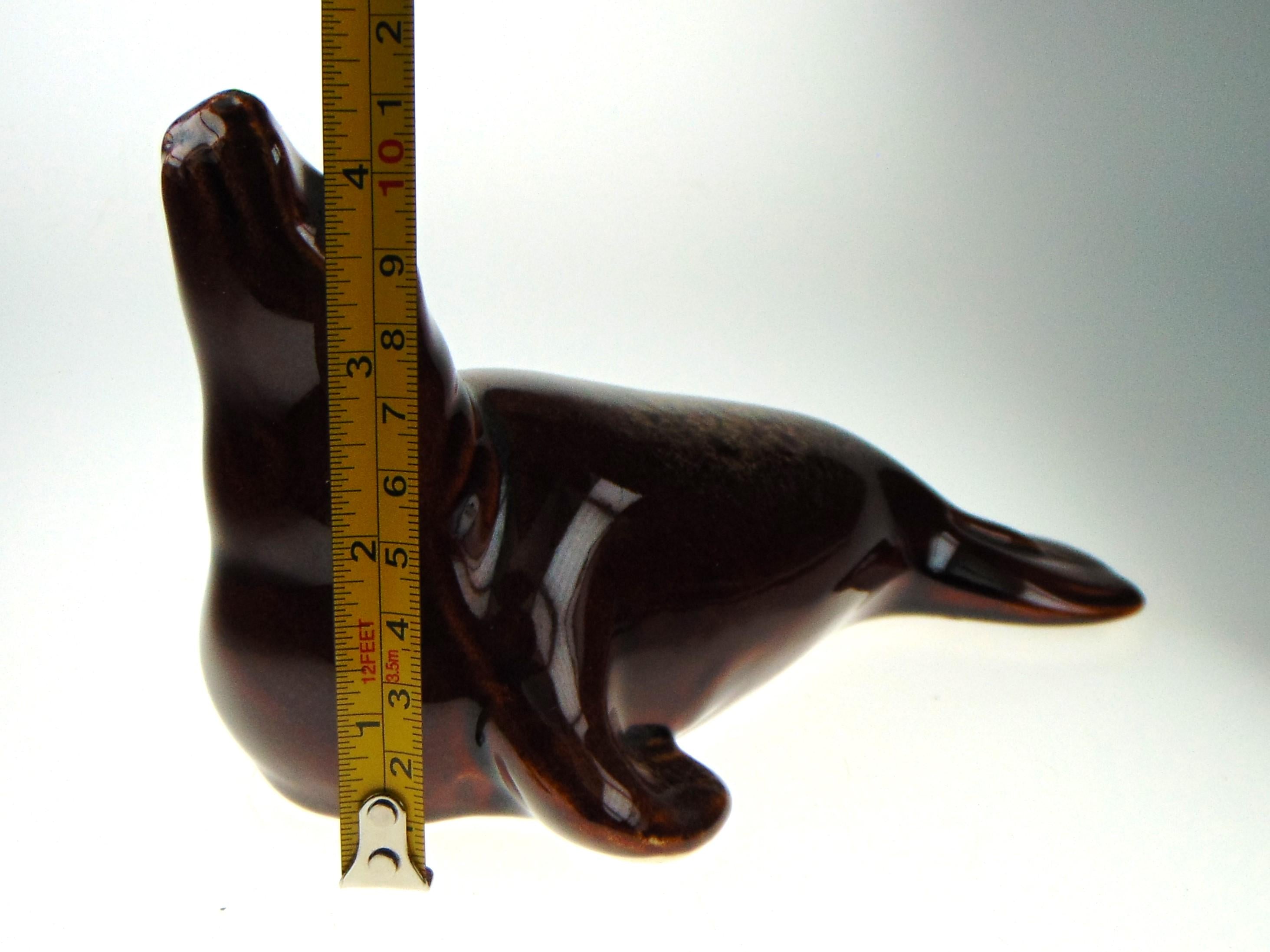 Seal Figurine by Fosters in Brown Honeycomb Finish