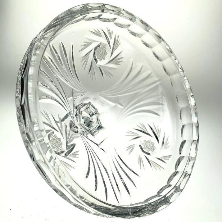 1938 Crystal Lidded Dish or Bowl on 3 Legs. Art Deco Crystal