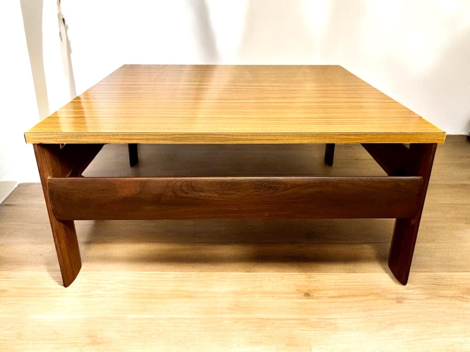 Vintage Mid Century Square Coffee Table 79×79×37 cm – Scandinavian/Danish Style