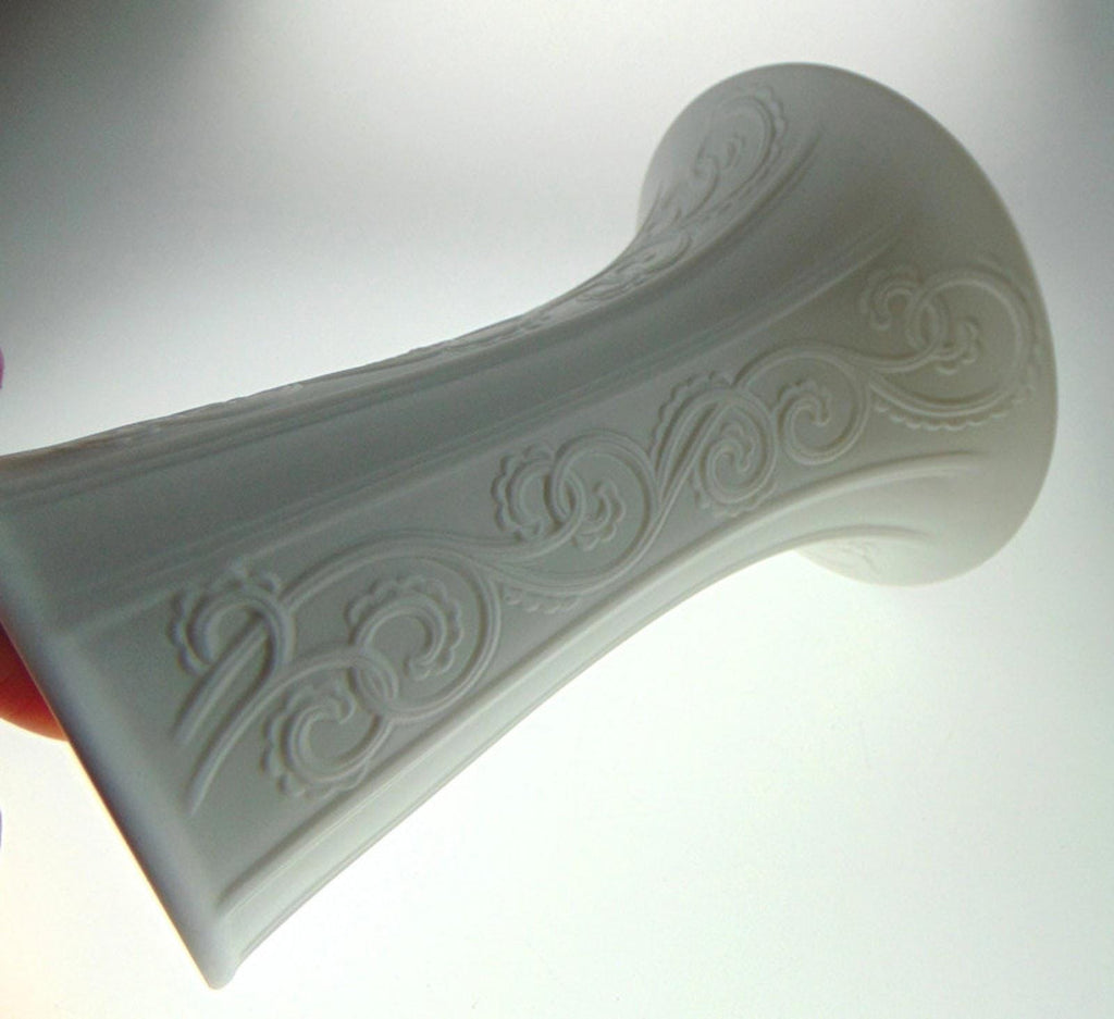 Kaiser Bisque Porcelain Vase for Flowers. Mid Century White Vase