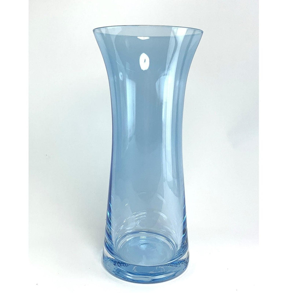 Vintage Bohemia Fontana Crystal Vase: Pale Blue Czech Art Glass