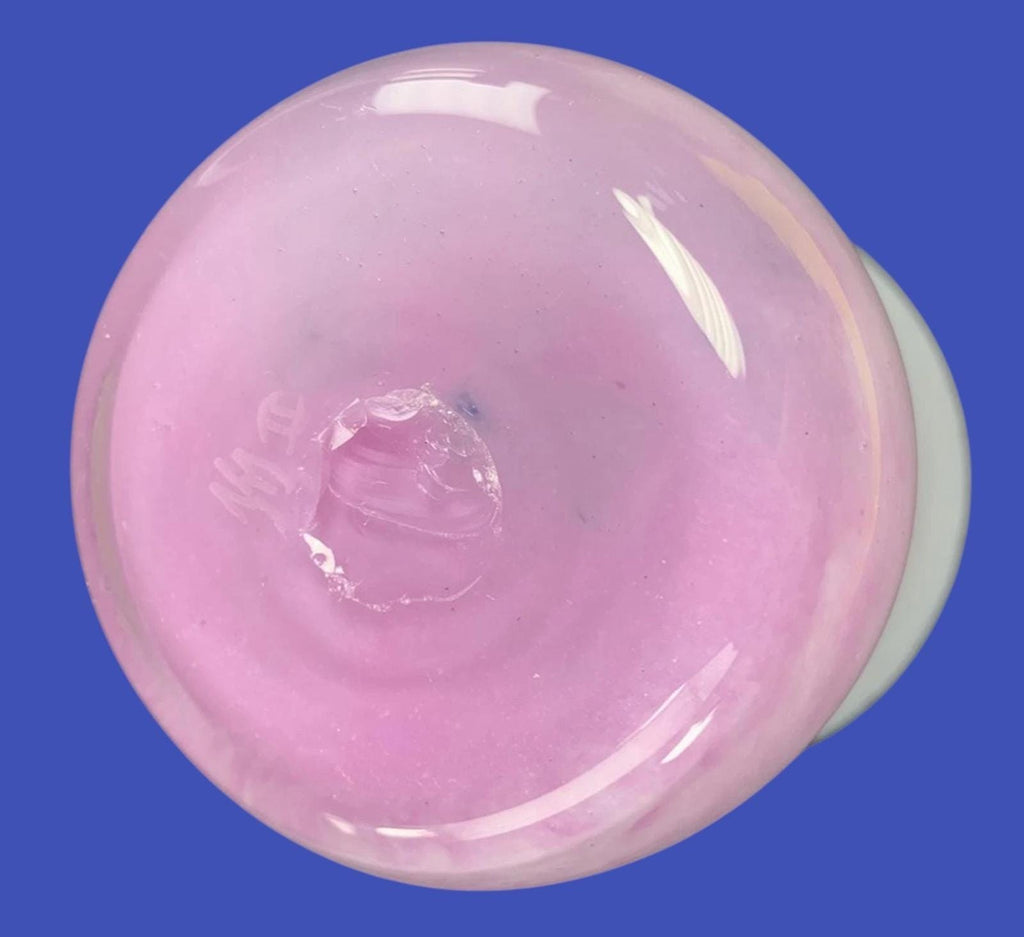 Vintage Pink Ombre Art Glass Vase – Hand Blown, Signed on Base, 9cm