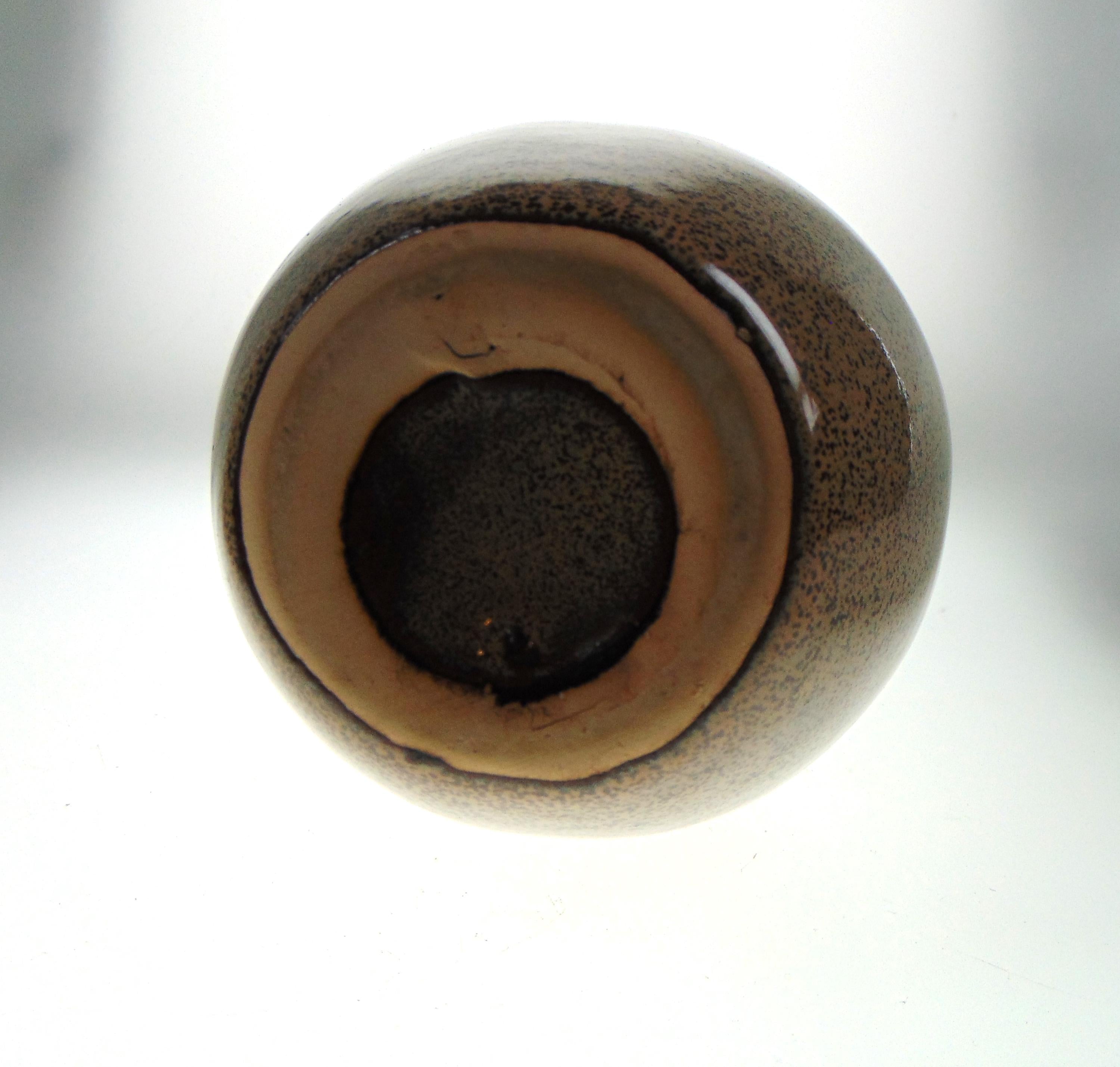 1970s Studio Art Pottery Bud Vase: Speckled Retro Decor