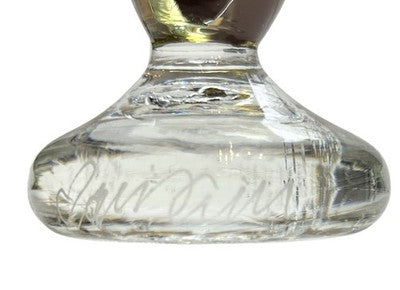Signed Studio Art Glass Perfume Bottle Smoky Amber & Purple Hand Blown Glass
