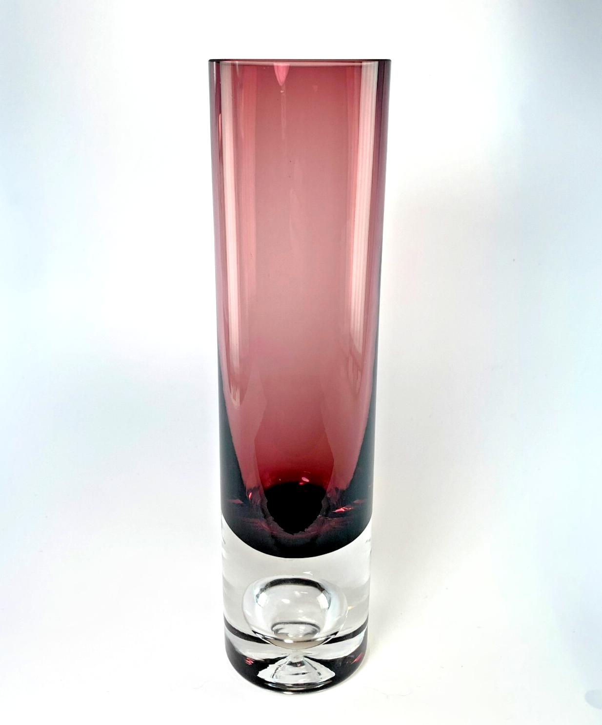 1-2 Bo Borgström for Åseda Amethyst Glass Vase Mid Century Swedish Bubble Vase