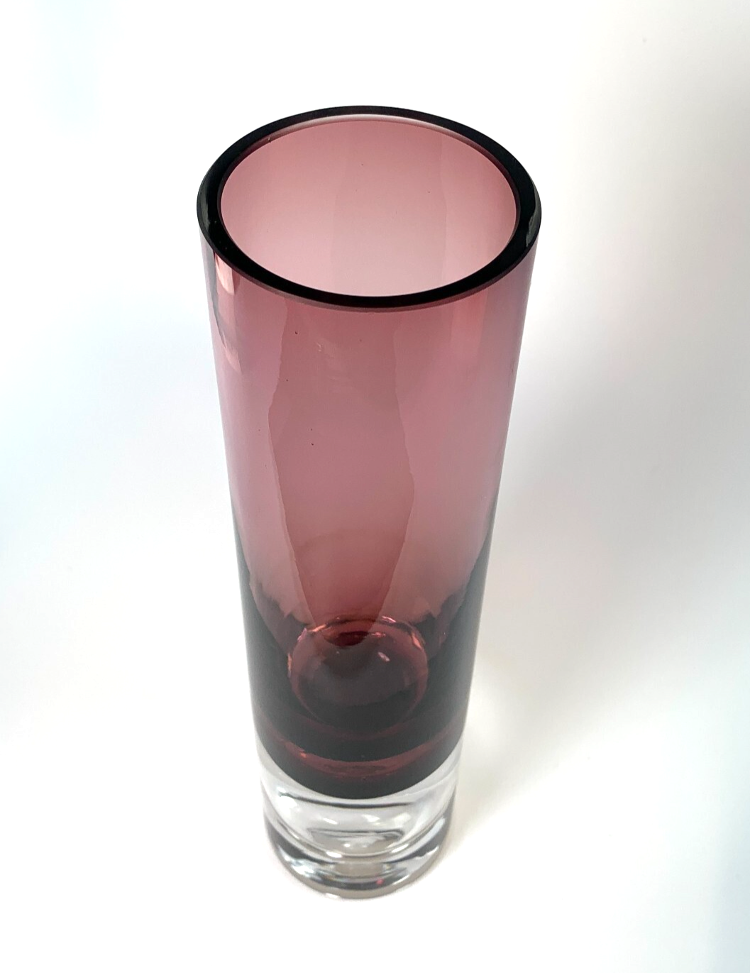 1-2 Bo Borgström for Åseda Amethyst Glass Vase Mid Century Swedish Bubble Vase
