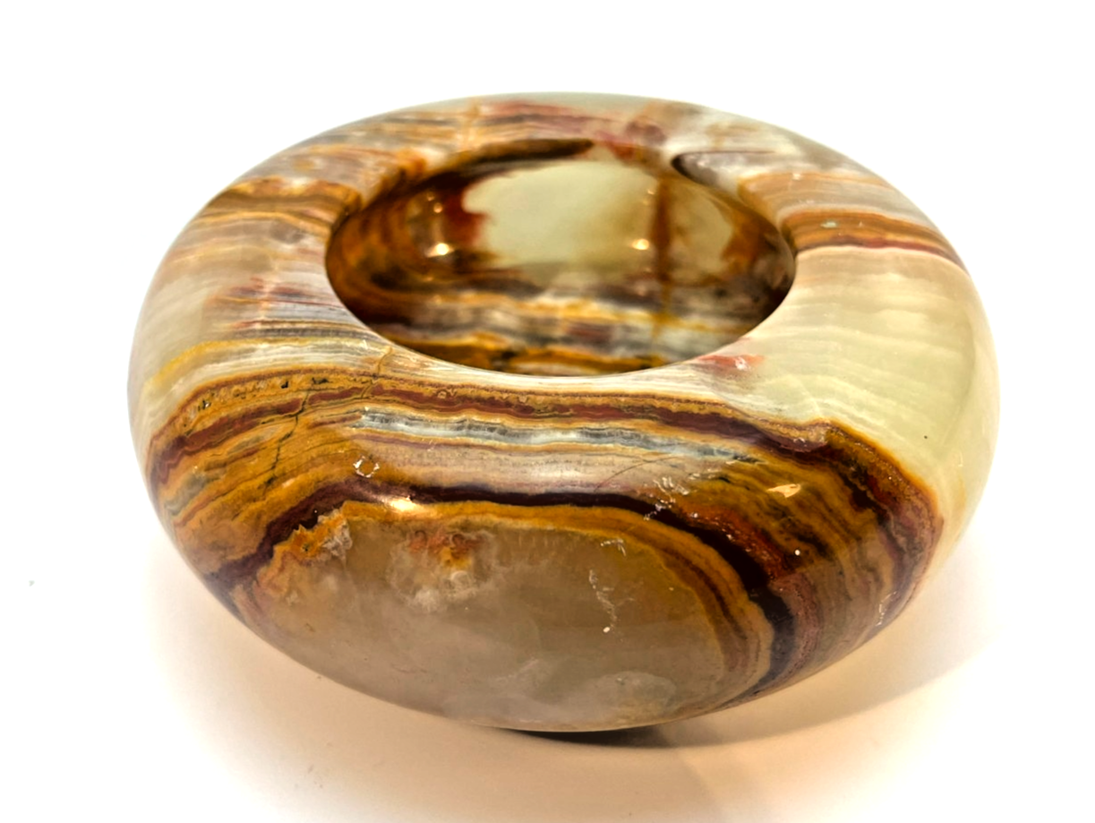 Vintage Green Onyx Ashtray, Alabaster Ashtray, Tobacciana, Decorative Bowl