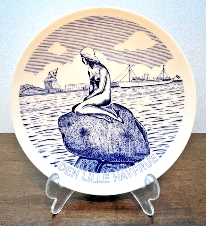 Vintage Svane Denmark Porcelain Plate Little Mermaid Copenhagen Collectable