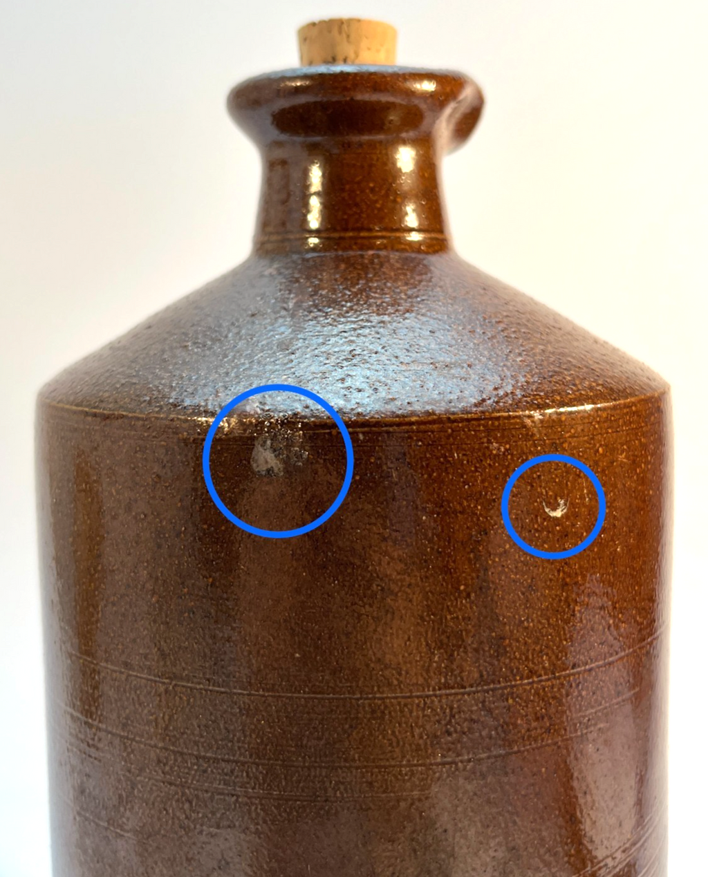 Antique Bourne Denby Salt Glazed Stoneware Flagon Bottle Jug with Cork