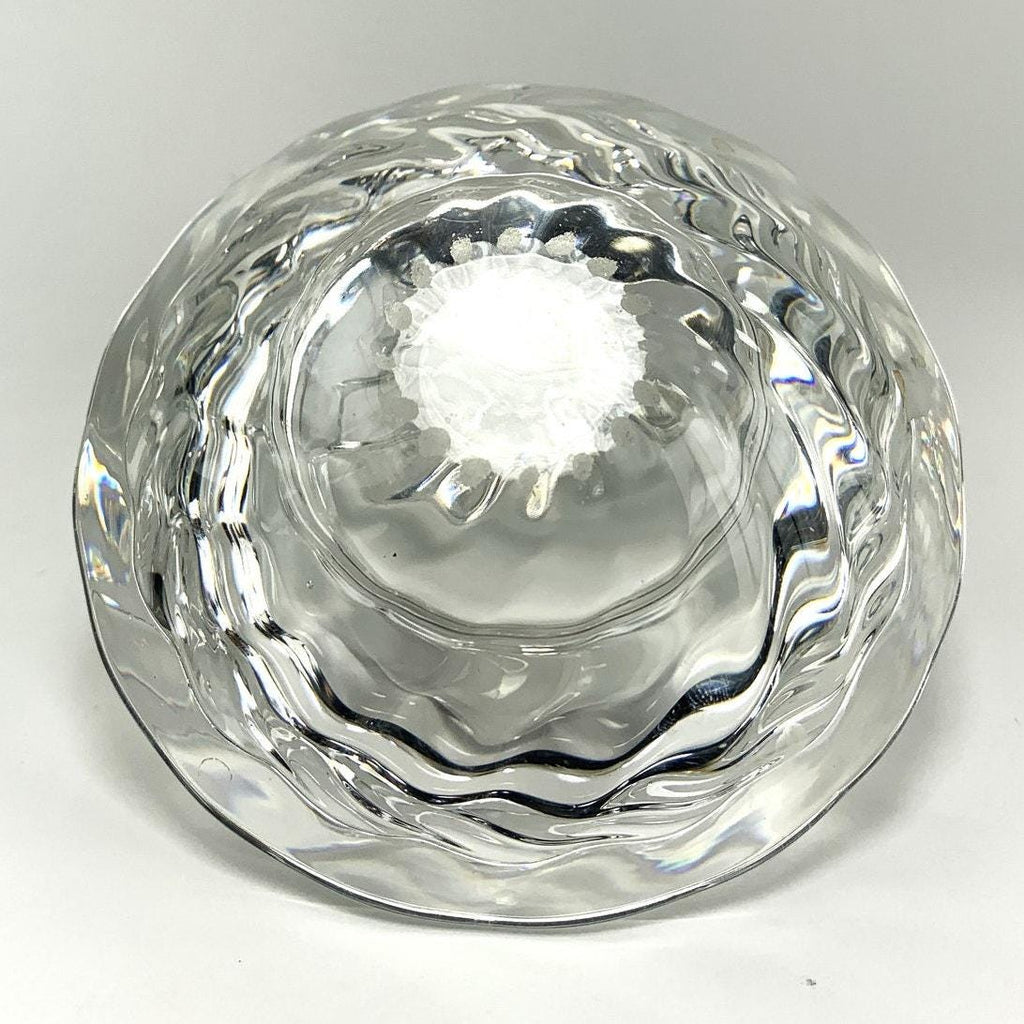 2 Royal Copenhagen Crystal Capriole Tea Light Holders. 10cm Scandinavian Crystal