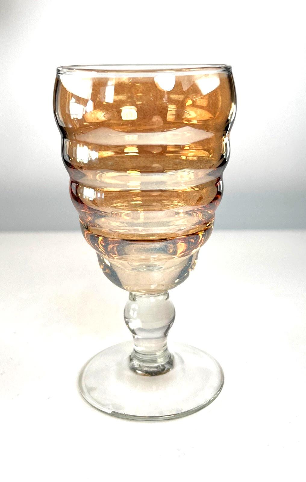 1960s Lustreware Glasses Carnival Glass Drinking Glasses. Mid Century Barware