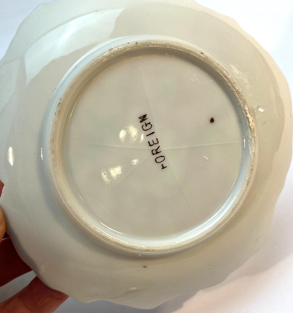 4 1950s China Plates with Hand Painted Floral Detailing. Pre-Viceroy Decorative
