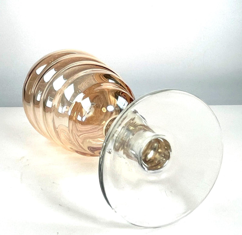 1960s Lustreware Glasses Carnival Glass Drinking Glasses. Mid Century Barware
