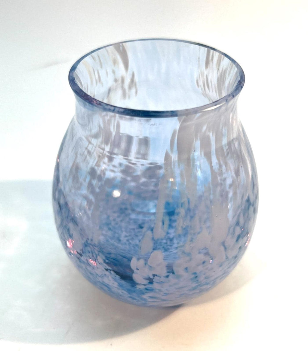 Caithness Glass Vase Blue And White Swirl Pattern H9cm W7cm Pale Blue & Lilac