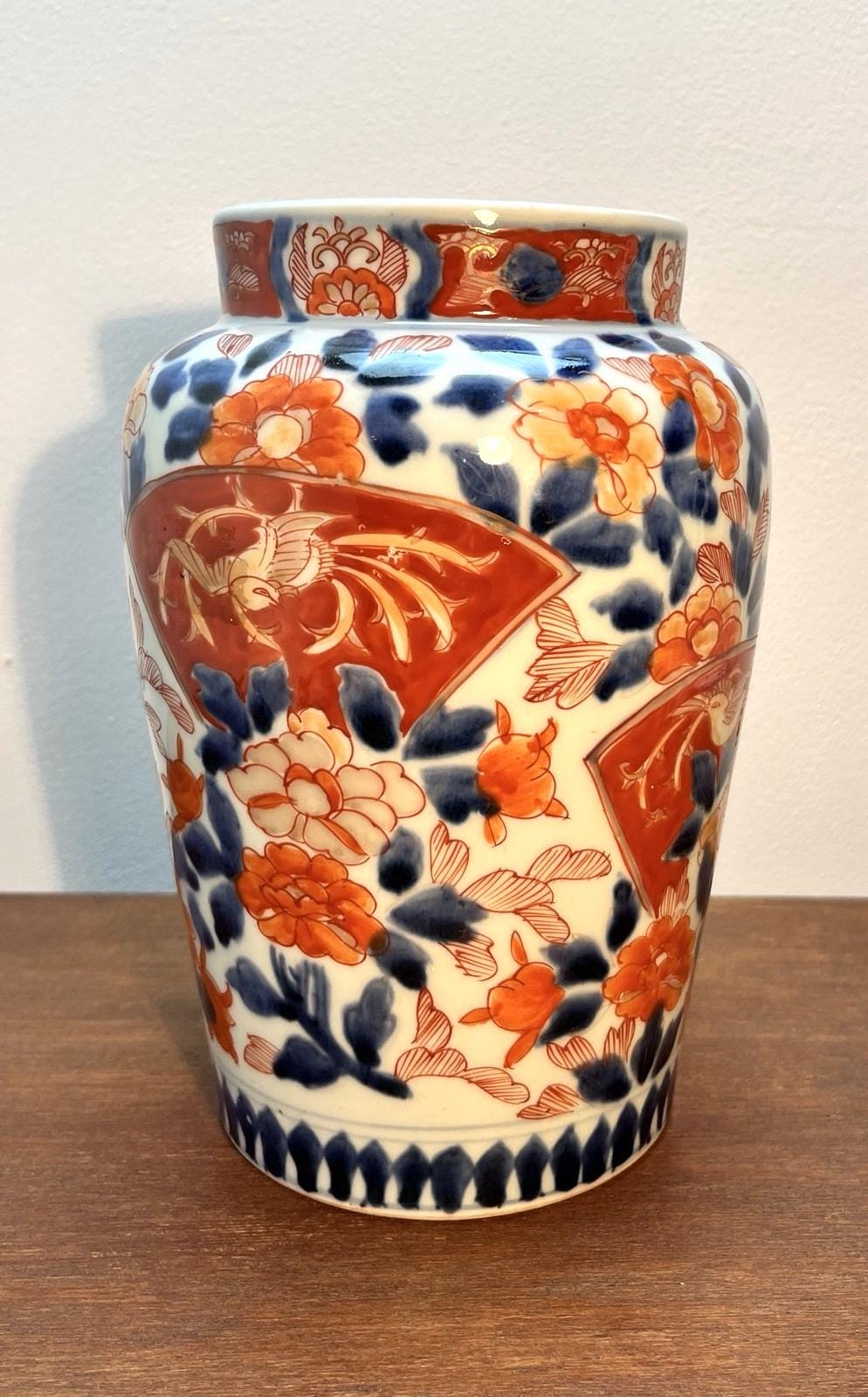 Vintage Japanese Imari Vase – Hand Painted Porcelain Floral Bird Design