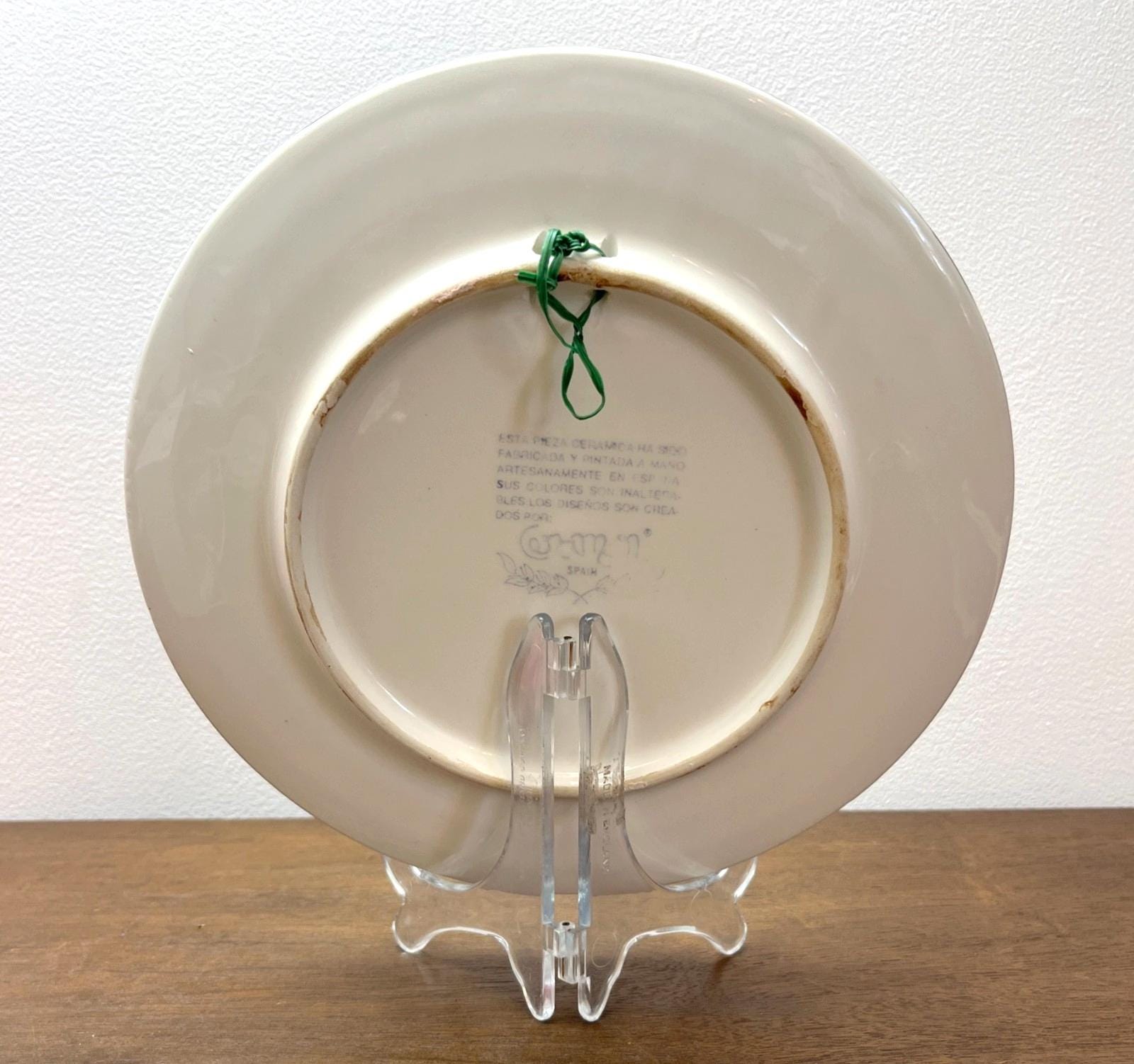 23cm Spanish Folk Art Decorative Plates - Wall Hanging or Display, Hand Painted
