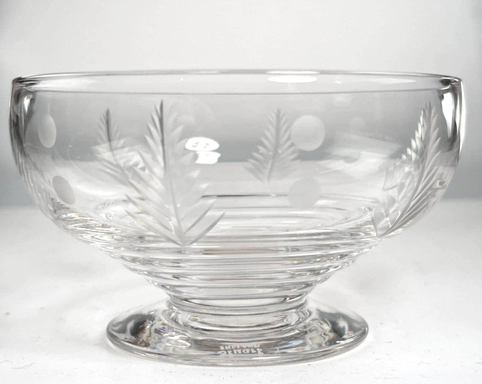 Vintage Stuart Crystal Dessert Bowls: Woodchester Etched Glass, Set of 3