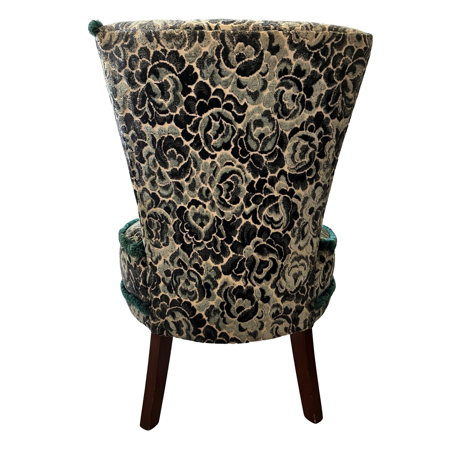 Vintage Upholstered Bedroom Chair Accent Chair Floral Damask Occasional Chair