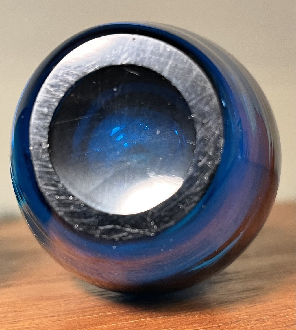 Whitefriars  Beak Vases Pair in Kingfisher Blue Mid Century Art Glass