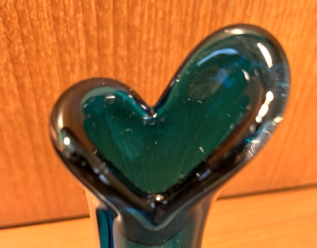 Whitefriars  Beak Vases Pair in Kingfisher Blue Mid Century Art Glass
