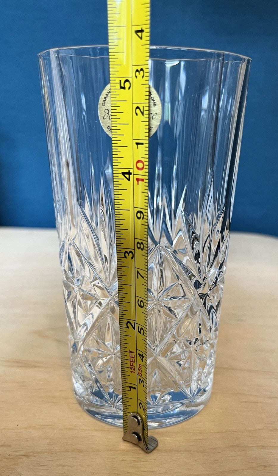 4 Crystal Highball Tumblers Cut Glass Drinking Glasses Boxed 13.5cm