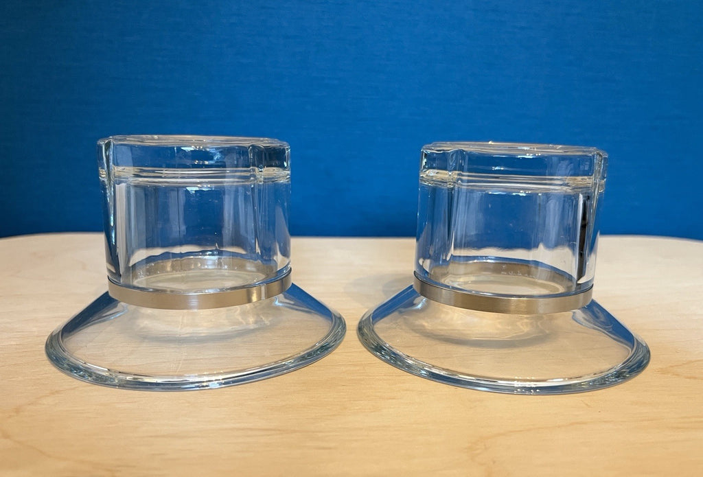Pair Rosendahl Copenhagen Denmark Glass Tealight Candle Holders Danish Modern