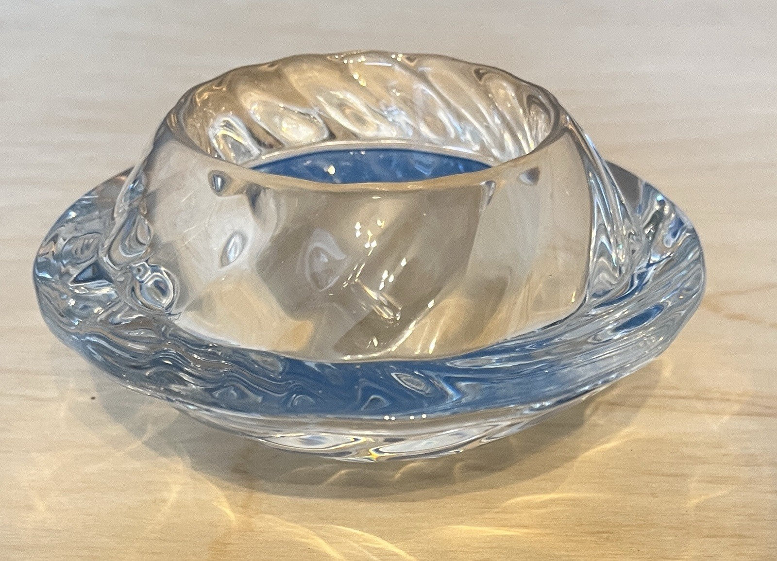 2 Royal Copenhagen Crystal Votive Candle Holders Danish Glass Tea Light Holders