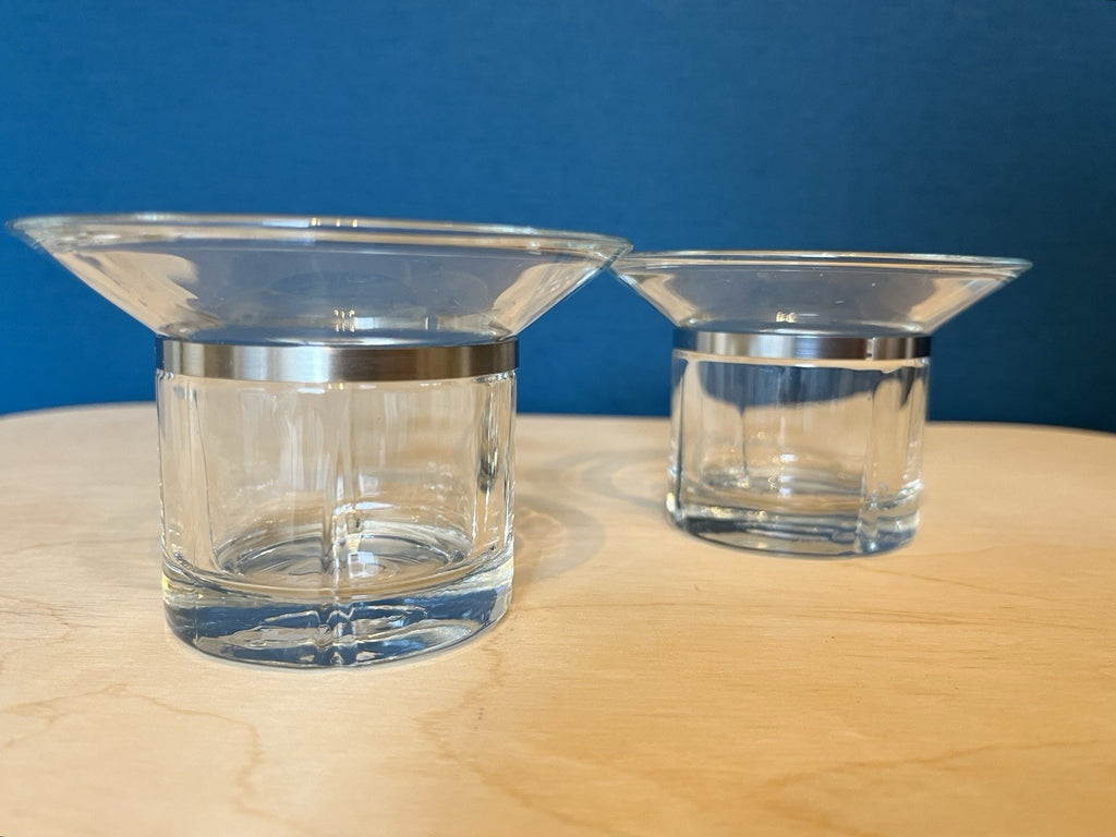 Pair Rosendahl Copenhagen Denmark Glass Tealight Candle Holders Danish Modern