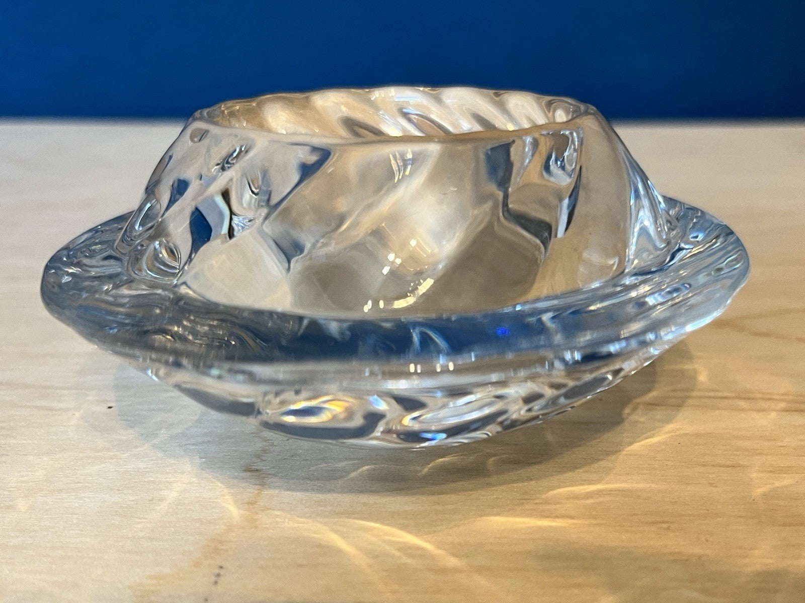 2 Royal Copenhagen Crystal Votive Candle Holders Danish Glass Tea Light Holders