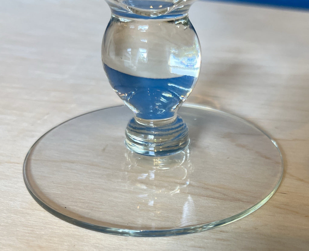 Vintage Etched Glass Rose Bowl Candy Dish Bon Bon Bowl Pedestal 18cm