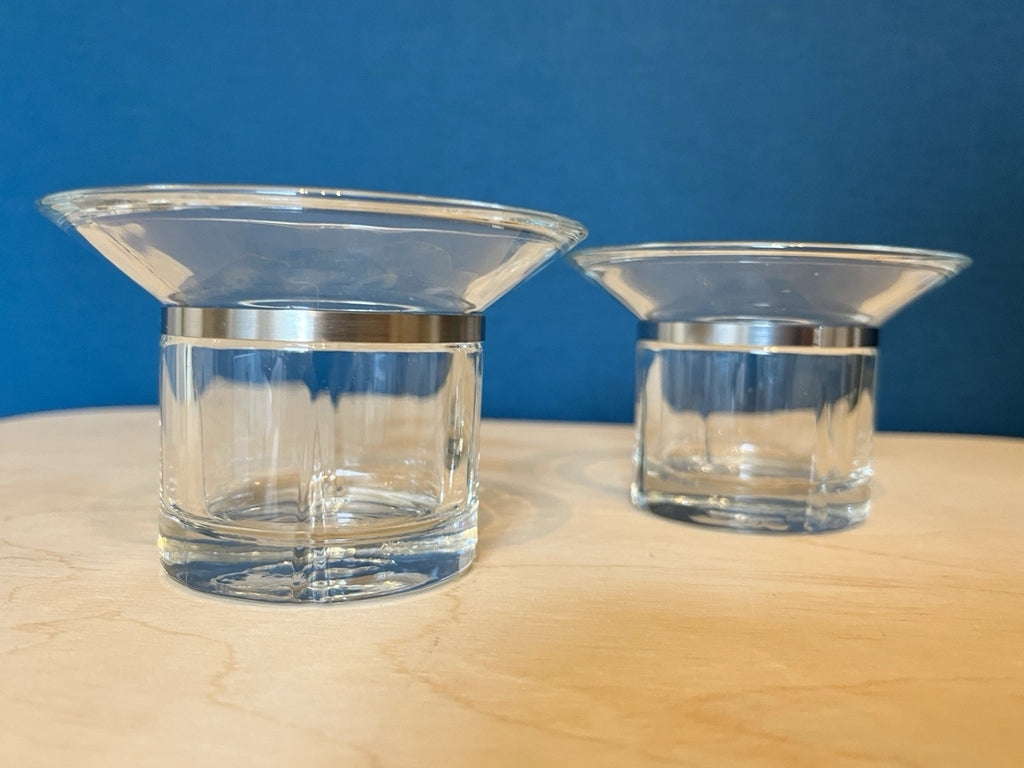 Pair Rosendahl Copenhagen Denmark Glass Tealight Candle Holders Danish Modern