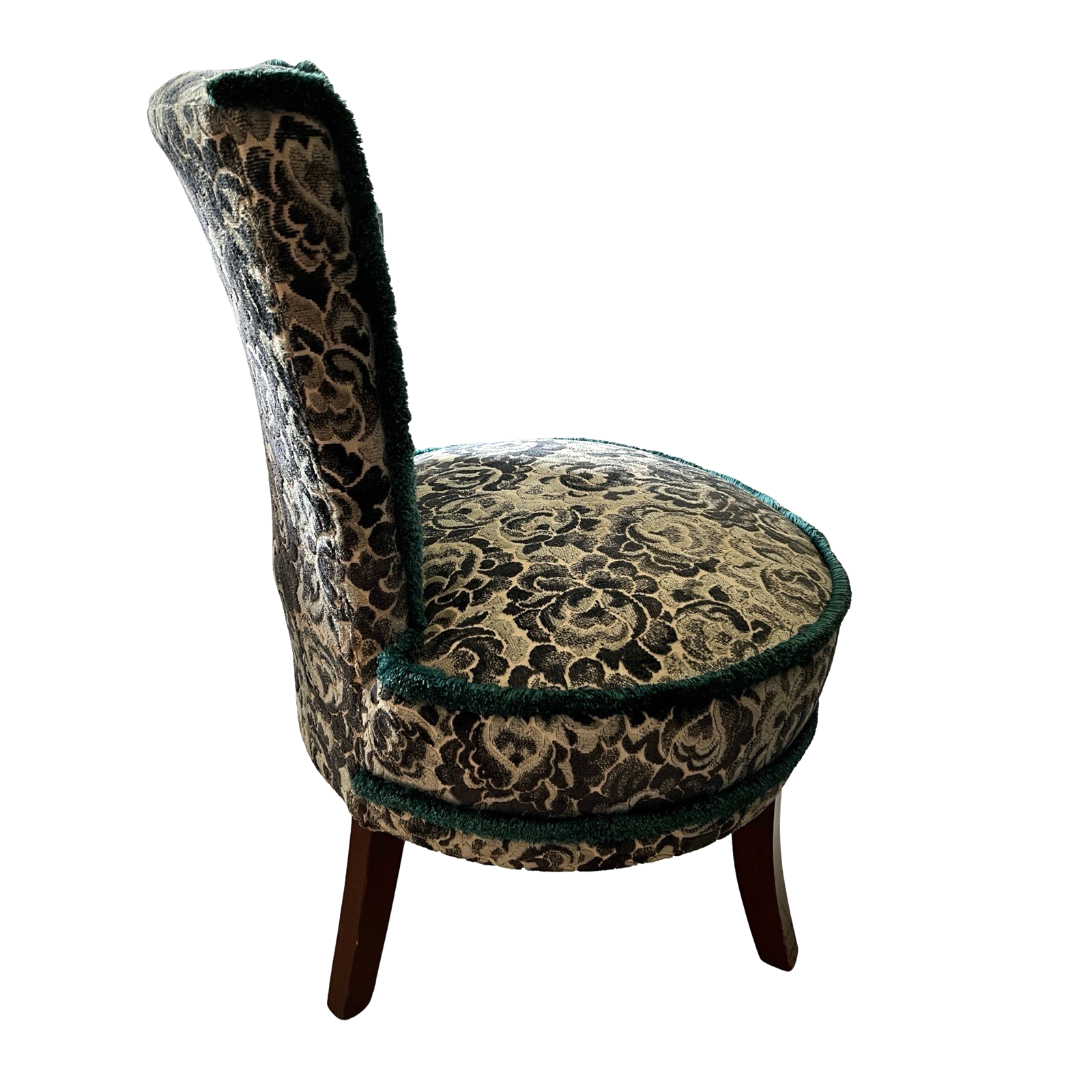 Vintage Upholstered Bedroom Chair Accent Chair Floral Damask Occasional Chair