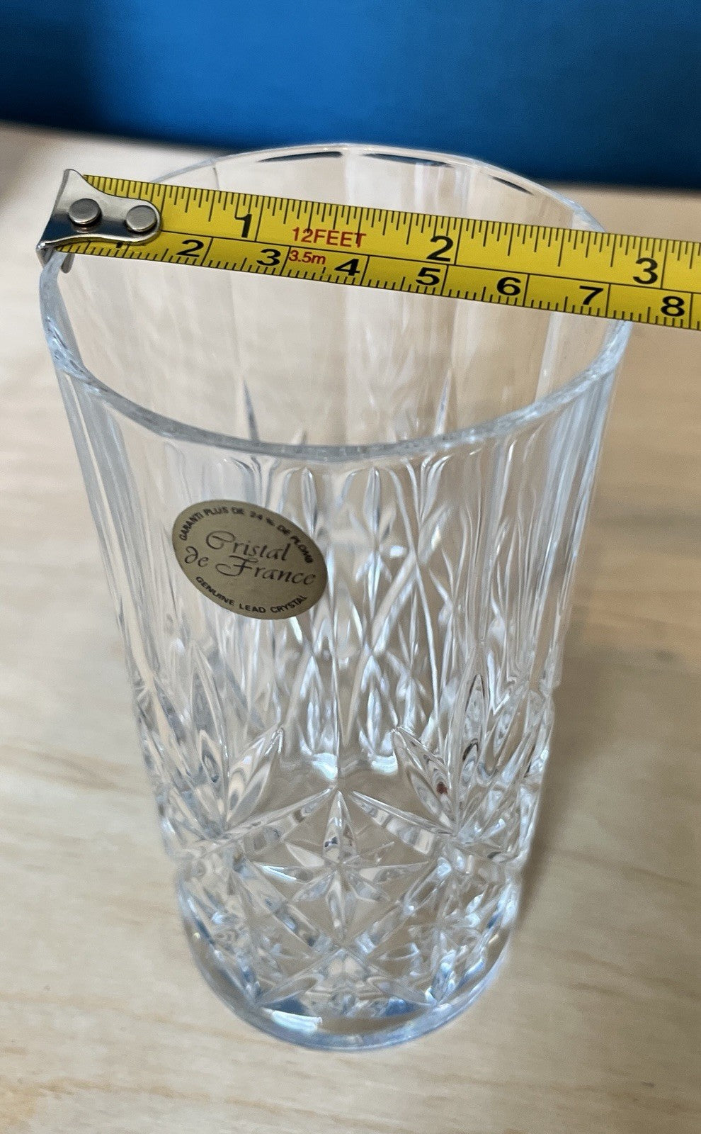 4 Crystal Highball Tumblers Cut Glass Drinking Glasses Boxed 13.5cm