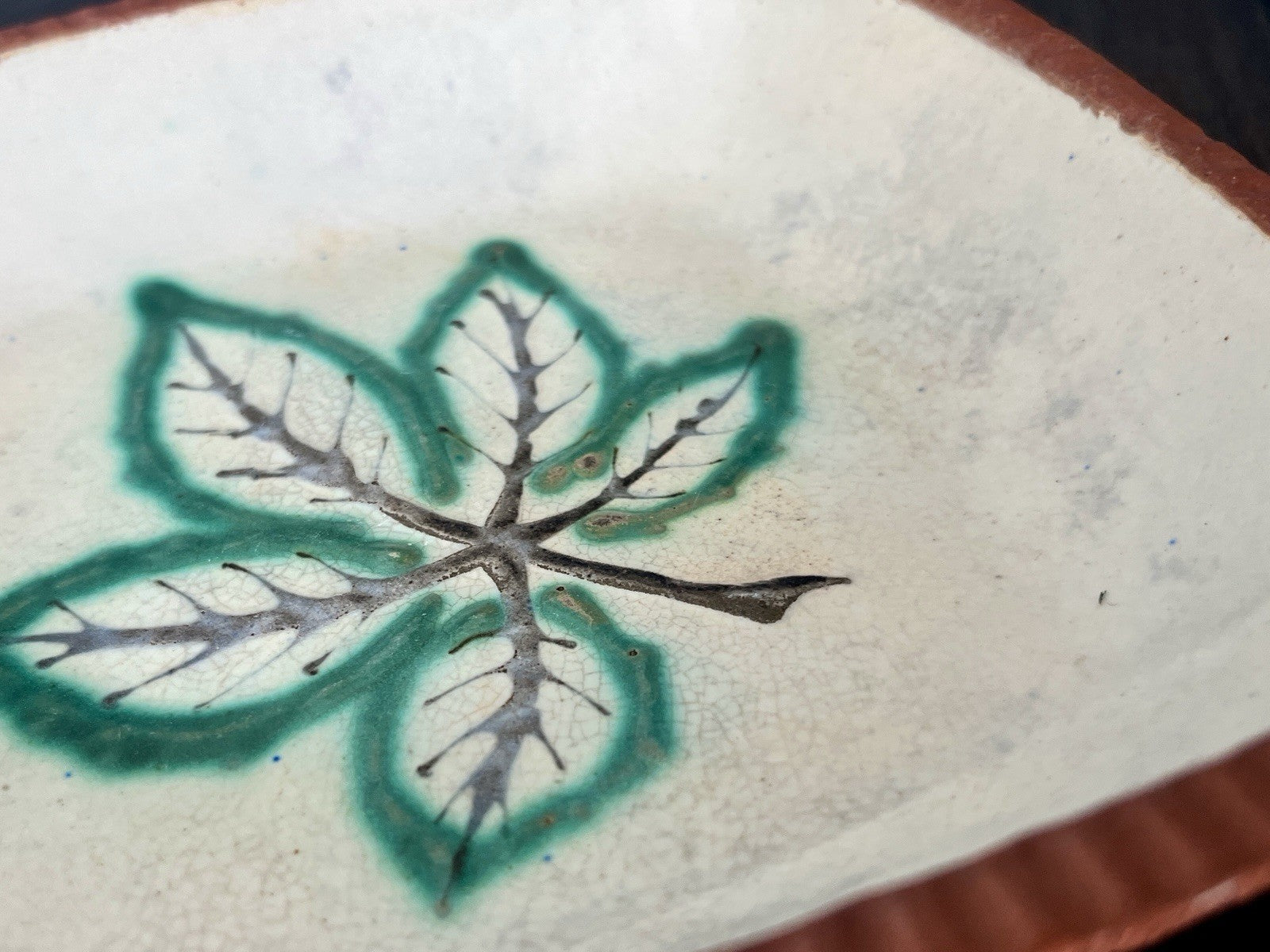 Cross Keys Pottery Leaf Dish Studio Pottery Bowl Handmade Ceramic Dish