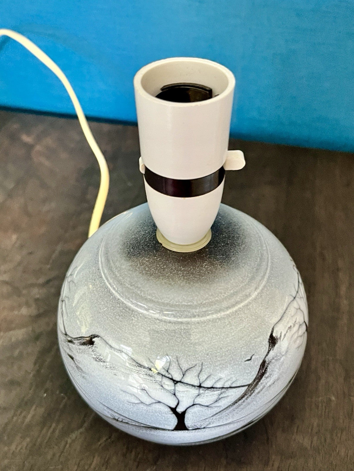 Vintage Select Ceramics England Hand Painted Table Lamp Landscape Scene Working