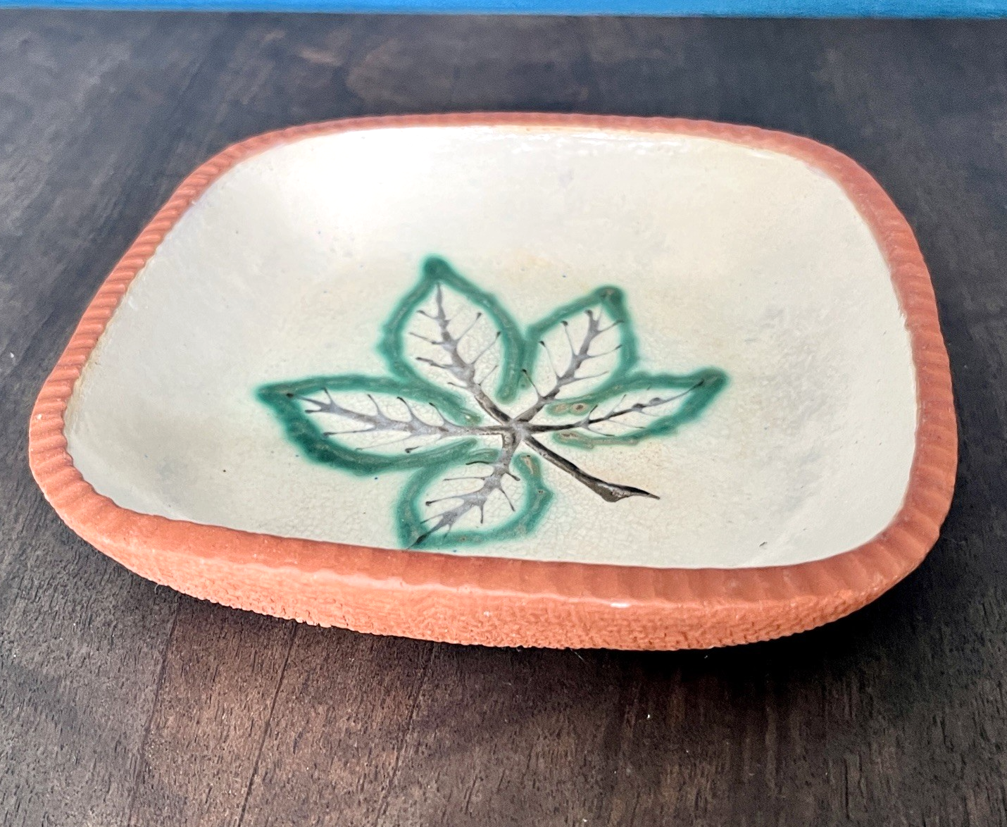Cross Keys Pottery Leaf Dish Studio Pottery Bowl Handmade Ceramic Dish