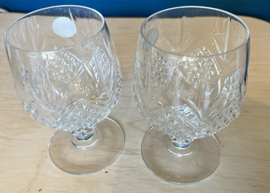Pair Provence Cristal De France Lead Crystal Brandy Glasses Boxed Unused