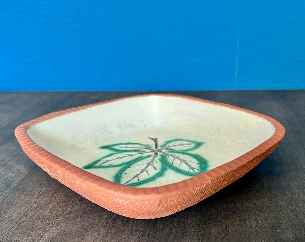 Cross Keys Pottery Leaf Dish Studio Pottery Bowl Handmade Ceramic Dish