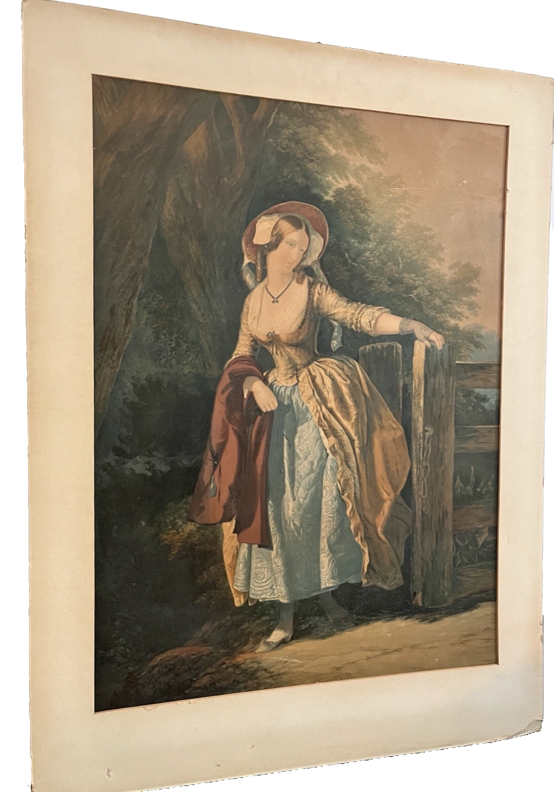 George Baxter The Parting Look Antique Victorian Baxter Process Colour Print