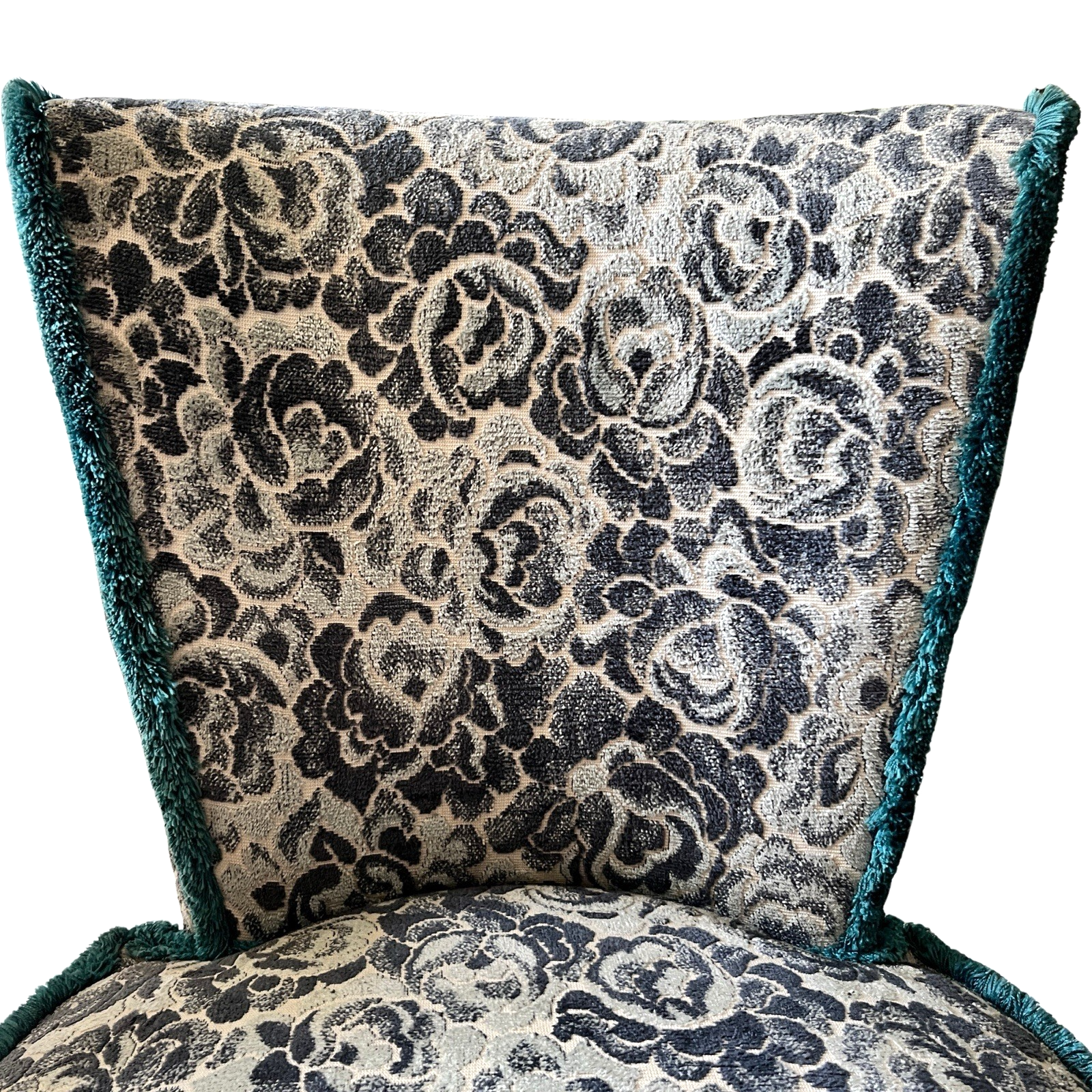 Vintage Upholstered Bedroom Chair Accent Chair Floral Damask Occasional Chair