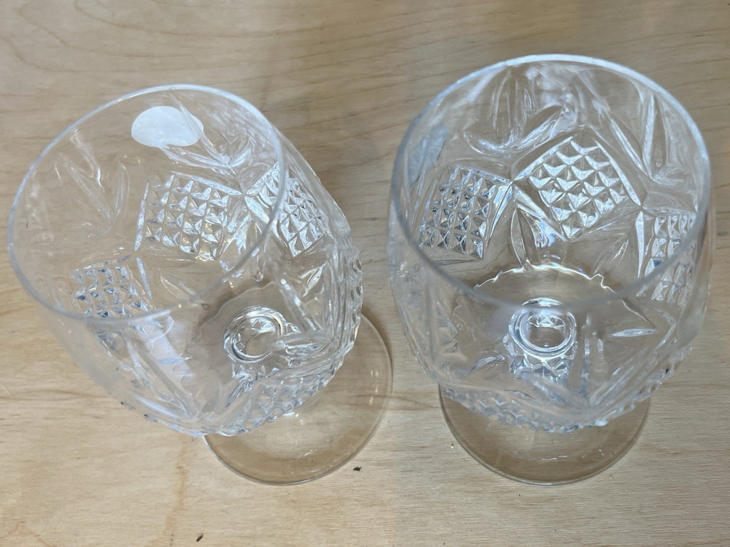 Pair Provence Cristal De France Lead Crystal Brandy Glasses Boxed Unused