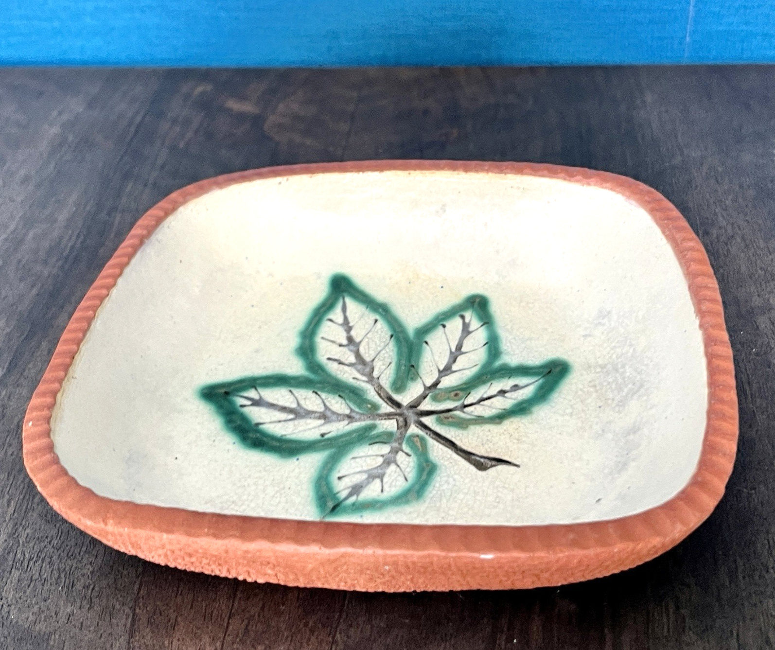 Cross Keys Pottery Leaf Dish Studio Pottery Bowl Handmade Ceramic Dish