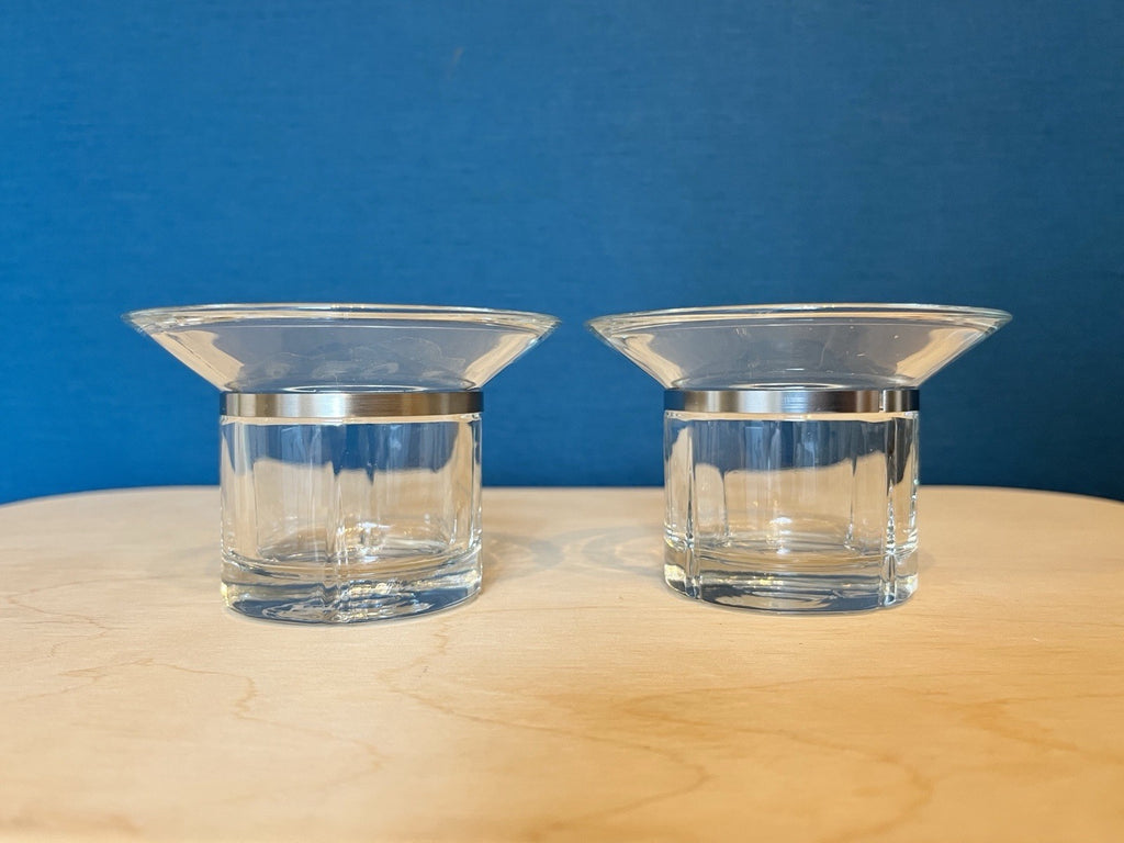 Pair Rosendahl Copenhagen Denmark Glass Tealight Candle Holders Danish Modern