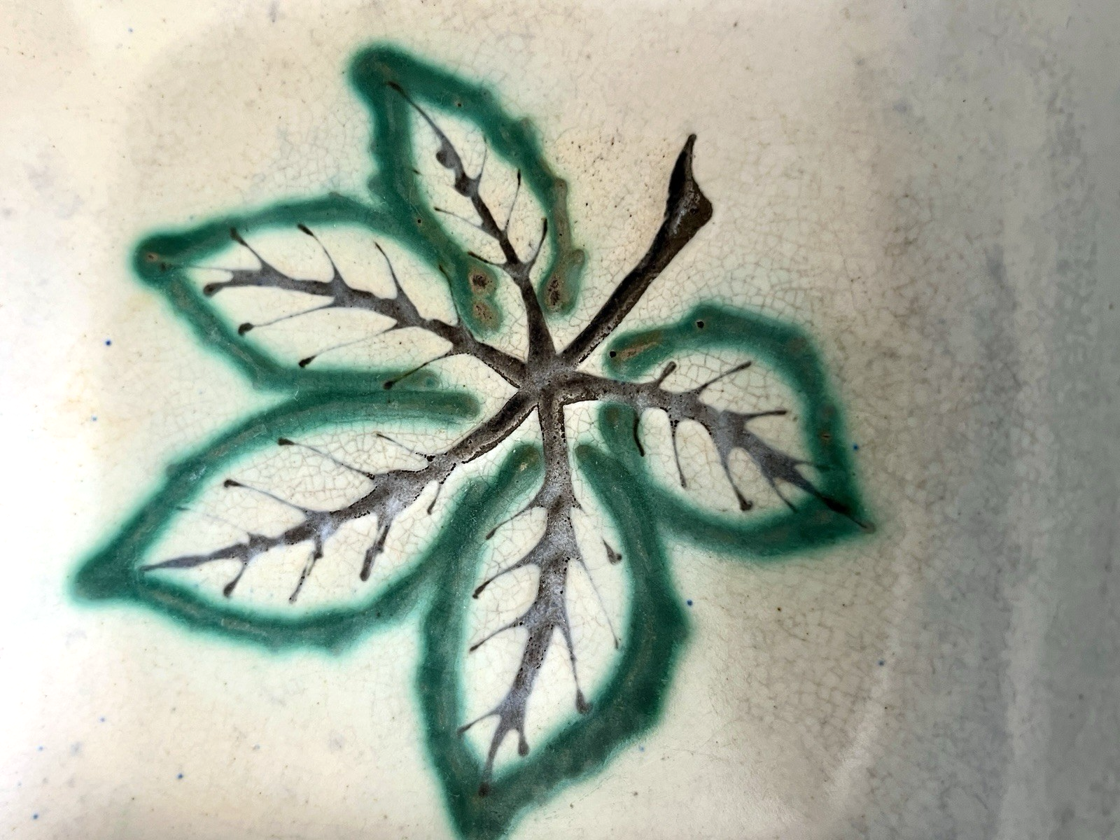 Cross Keys Pottery Leaf Dish Studio Pottery Bowl Handmade Ceramic Dish