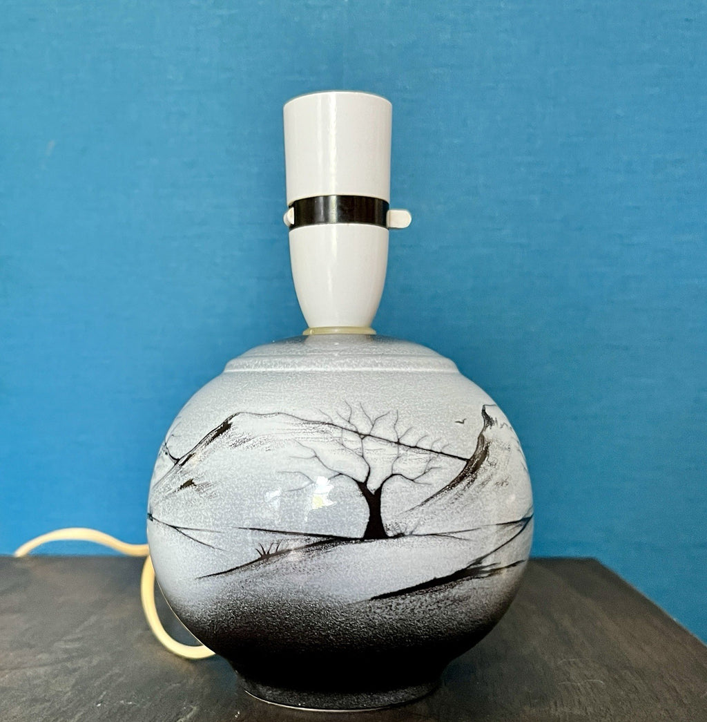 Vintage Select Ceramics England Hand Painted Table Lamp Landscape Scene Working