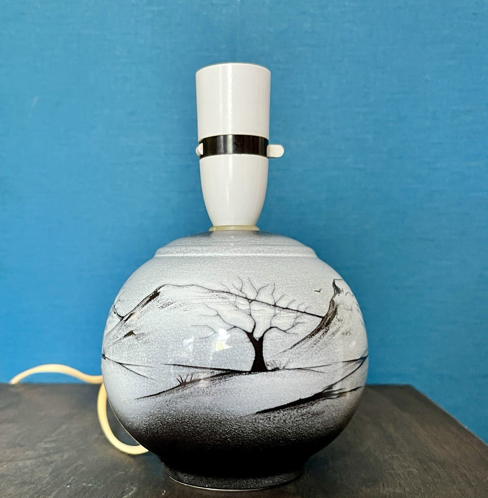 Vintage Select Ceramics England Hand Painted Table Lamp Landscape Scene Working