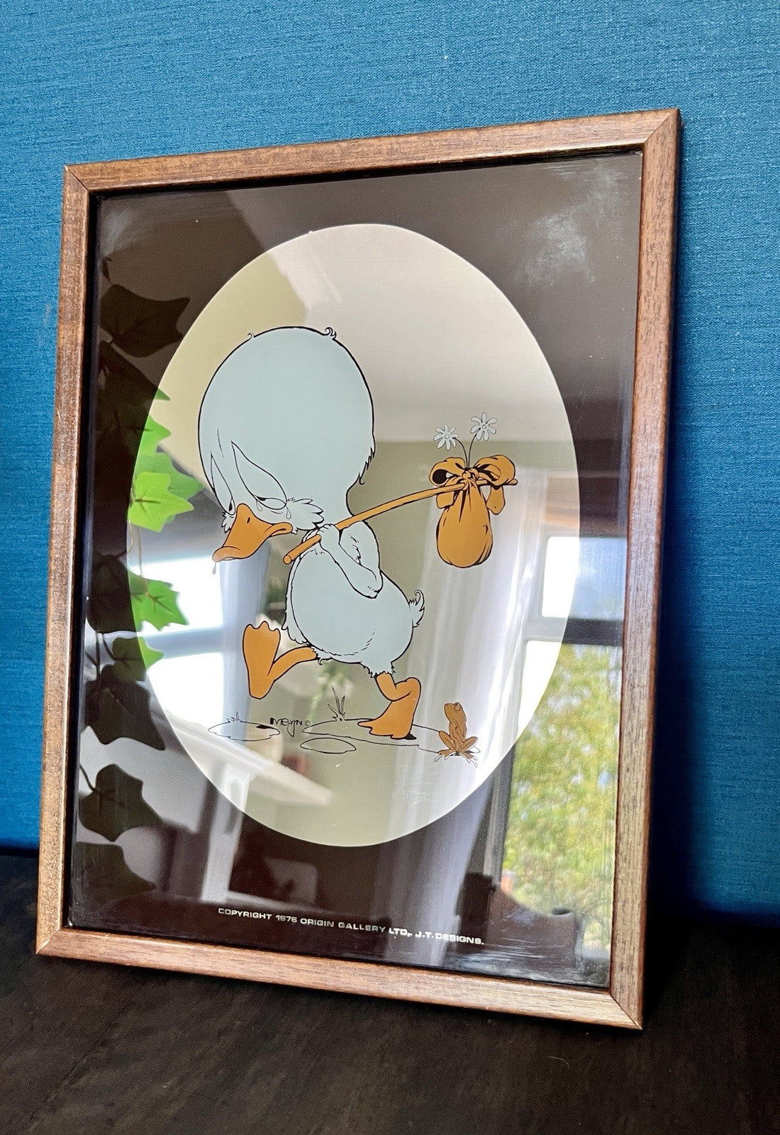 Vintage Ugly Duckling Picture J.T. Designs Framed Nursery Wall Art 1970s